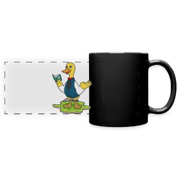 Duck Teacher Book School - Full Colour Panoramic Mug - black - Front