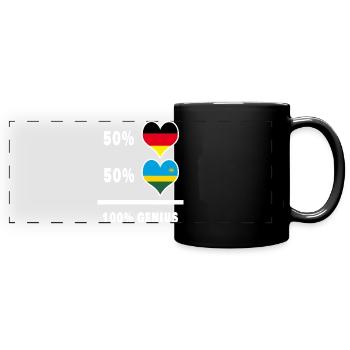 Deutschland und Ruanda 100% Genial / Geschenk - Panorama-Tasse farbig - Schwarz - Vorne