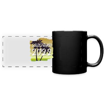 Goldstrand 2022 - Panorama-Tasse farbig - Schwarz - Vorne