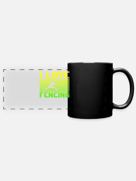 I love fencing - Panorama-Tasse farbig - Schwarz