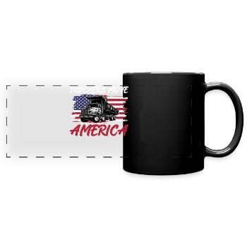 Truck Driver - Truckers Move America - Panorama-Tasse farbig - Schwarz - Vorne