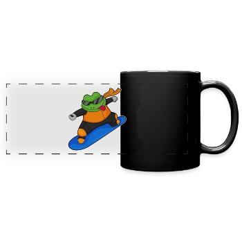 Frosch Snowboarder Snowboard - Panorama-Tasse farbig - Schwarz - Vorne