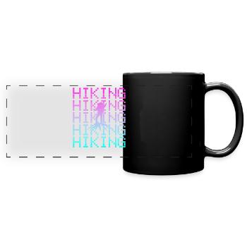 Hiking Mountaineering - Full Colour Panoramic Mug - black - Front