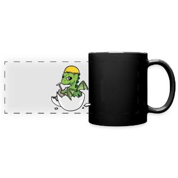 Dino Craftsman Eggshell Hammer Professions Trade - Full Colour Panoramic Mug - black - Front