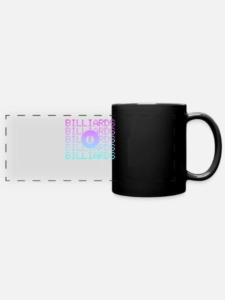 Billiard - Panorama-Tasse farbig - Schwarz
