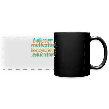 Groovy Retro Believer Motivateur Innovateur - Mug panoramique uni - noir - Devant