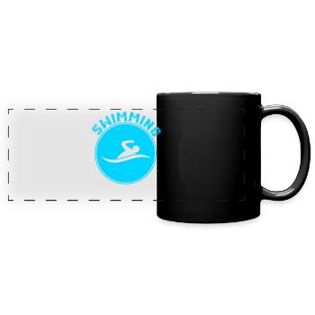 Schwimmen - Panorama-Tasse farbig - Schwarz - Vorne