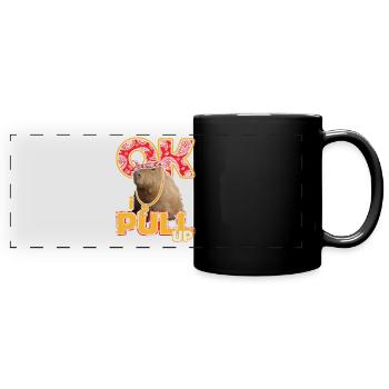 Hip Hop OK I PULL UP capybara - Full Colour Panoramic Mug - black - Front
