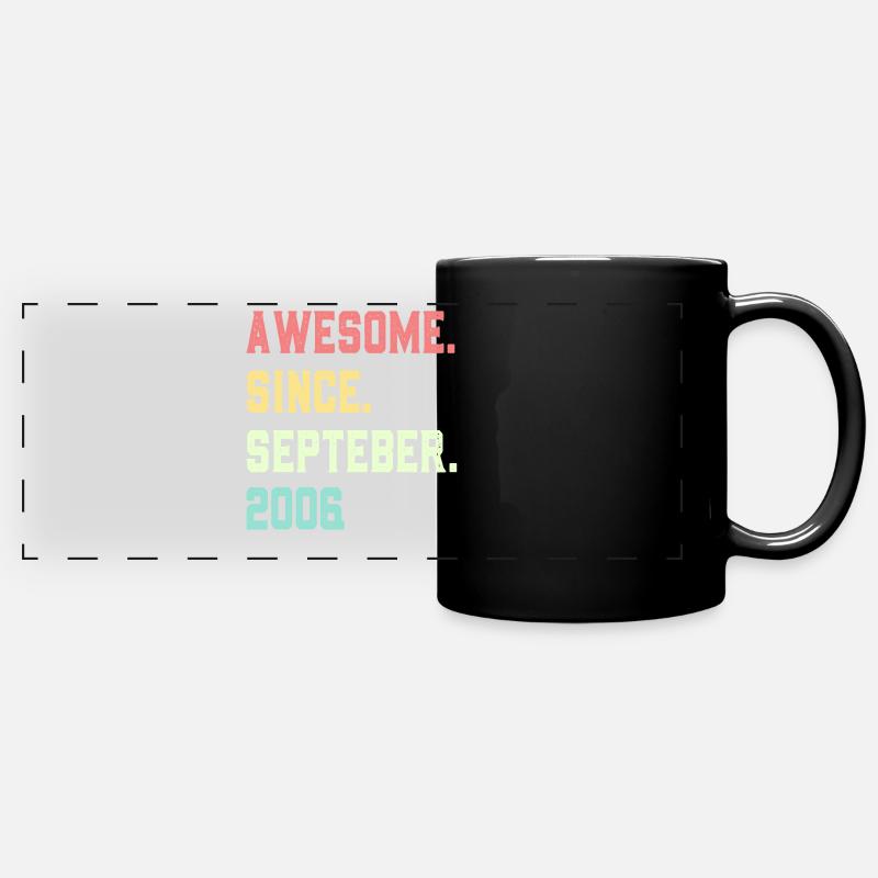 Awesome Since September 2006 - Full Colour Panoramic Mug - black