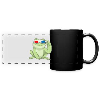 Frosch Brille - Panorama-Tasse farbig - Schwarz - Vorne
