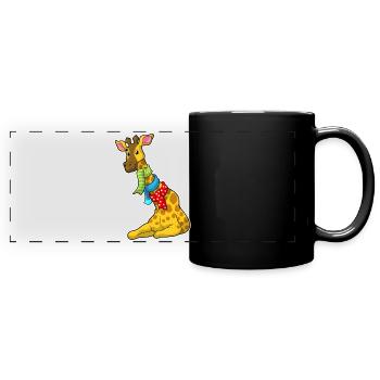 Écharpe girafe - Mug panoramique uni - noir - Devant