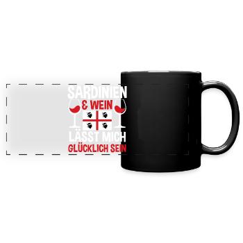 Sarde Sardische Flagge Sardegna Sardinien - Panorama-Tasse farbig - Schwarz - Vorne