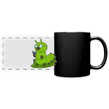 Lunettes de livre Caterpillar Nerd - Mug panoramique uni - noir - Devant