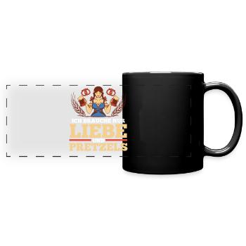 Trachten Dirndl München - Panorama-Tasse farbig - Schwarz - Vorne
