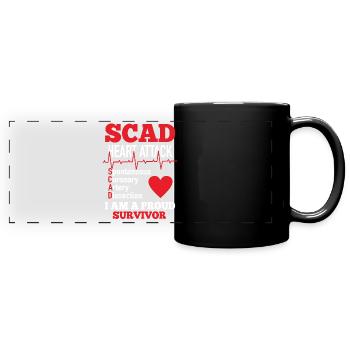 Scad Heart Attack Proud Survivor Herzchirurgie - Panorama-Tasse farbig - Schwarz - Vorne