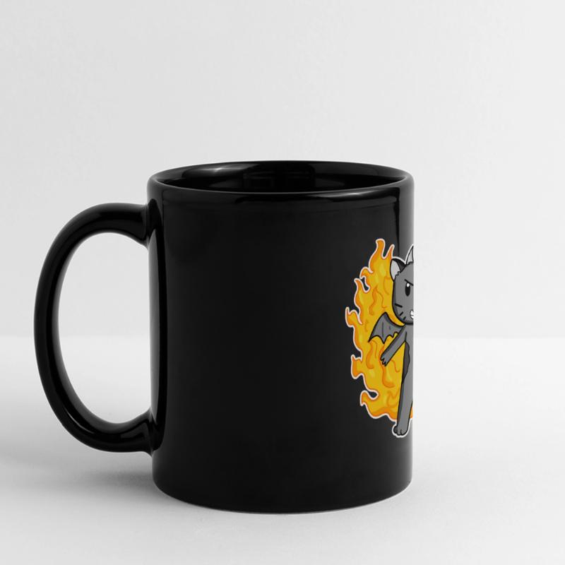 Cat Cat Breed Devon Rex - Angel and Devil Full Colour Panoramic Mug