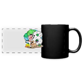8th birthday Cute animals 8 years old - Full Colour Panoramic Mug - black - Front