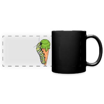 Raupe Waffeleis - Full Colour Panoramic Mug - black - Front