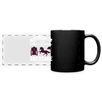 Dressur Reiten Pferd Training Dressurreiten - Panorama-Tasse farbig - Schwarz - Vorne