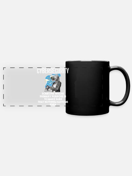 Cybersecurity - IT-Sicherheit Informatiker - Panorama-Tasse farbig - Schwarz