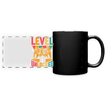 Niveau 1 Débloqué Génial depuis 2022 Funny Gamer - Mug panoramique uni - noir - Devant