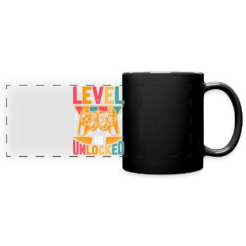 Level 16 Freigeschaltet Awesome seit 2007 Funny Gamer - Panorama-Tasse farbig - Schwarz - Vorne