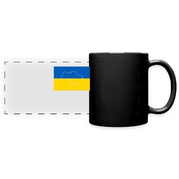 Drapeau de l’Ukraine - Mug panoramique uni - noir - Devant