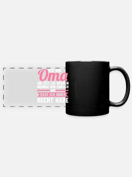 Großmutter Großmama Omi Oma - Panorama-Tasse farbig - Schwarz