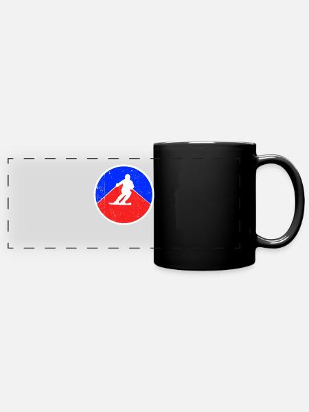 Ski Logo - Panorama-Tasse farbig - Schwarz