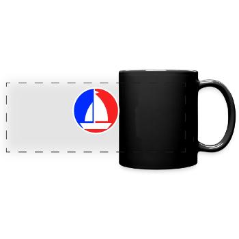 Logo de voile - Mug panoramique uni - noir - Devant