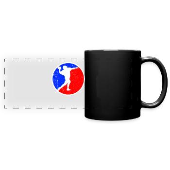 logo du football rugby - Mug panoramique uni - noir - Devant