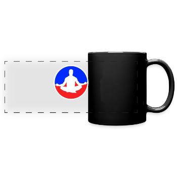 Meditation Logo - Full Colour Panoramic Mug - black - Front