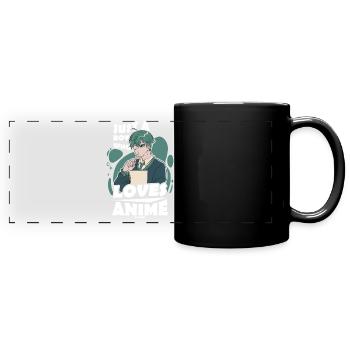 I Love Anime Japan Manga Cosplay Nerd Gift - Full Colour Panoramic Mug - black - Front