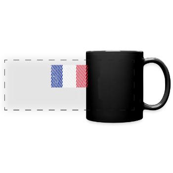 Français drapeau - Mug panoramique uni - noir - Devant