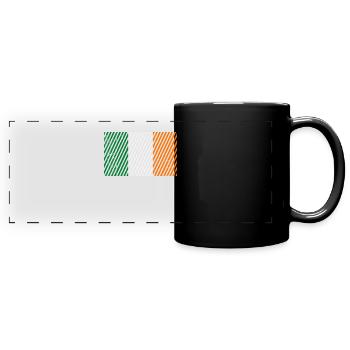 Drapeau de l’Irlande - Mug panoramique uni - noir - Devant