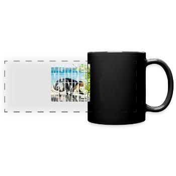 Affe - Panorama-Tasse farbig - Schwarz - Vorne