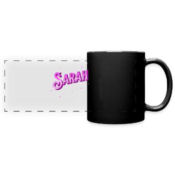 Sarah Namen personalisiert - Panorama-Tasse farbig - Schwarz - Vorne