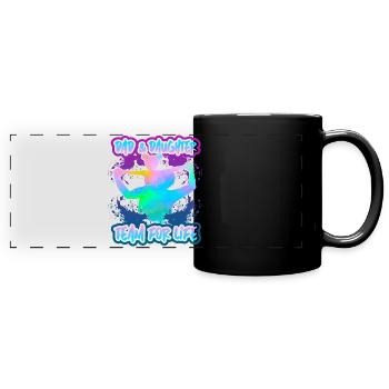 Vater-Tochter, Dad-Daughter, Vatertag, Spruch - Panorama-Tasse farbig - Schwarz - Vorne