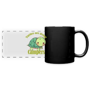 Les tortues sont des caravanes vivantes - Mug panoramique uni - noir - Devant