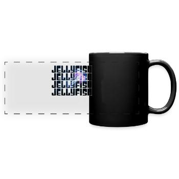 Qualle - Panorama-Tasse farbig - Schwarz - Vorne