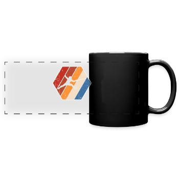 Fechten Retro - Panorama-Tasse farbig - Schwarz - Vorne