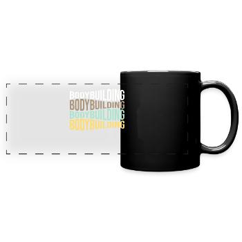 bodybuilding - Panorama-Tasse farbig - Schwarz - Vorne
