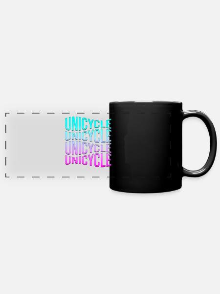 Einrad - Panorama-Tasse farbig - Schwarz