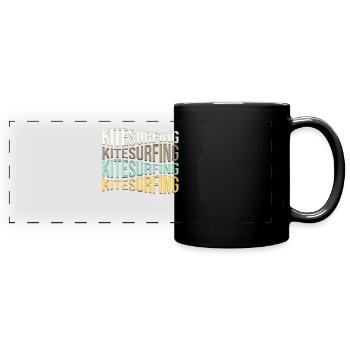 kite surfen - Panorama-Tasse farbig - Schwarz - Vorne