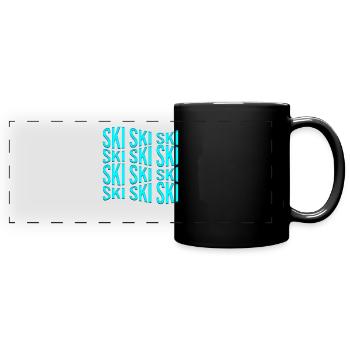 ski - Mug panoramique uni - noir - Devant