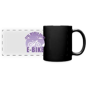 E-Bike Bike E Bike Battery Women Gift - Mug panoramique uni - noir - Devant