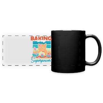 La cuisson du chat est ma cuisson de superpuissance - Mug panoramique uni - noir - Devant