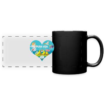 Pura Vida Coeur Costa Rica Symboles Amérique du Sud - Mug panoramique uni - noir - Devant