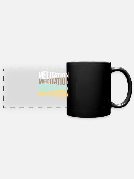 meditation - Panorama-Tasse farbig - Schwarz