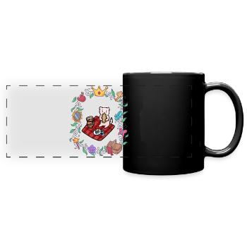 Cat Picnic Fairy Tale - Full Colour Panoramic Mug - black - Front